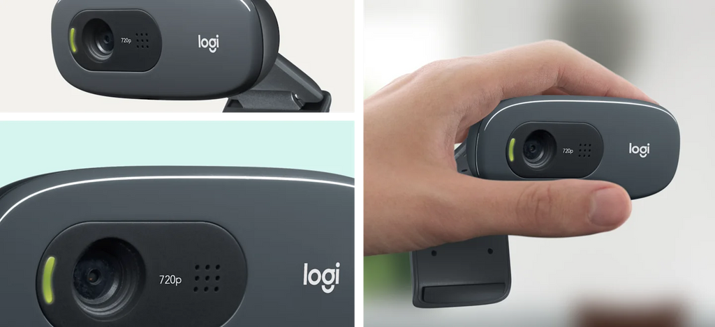 Logitech C270 HD Webcam 720p - Noise-Reducing Mic, Black