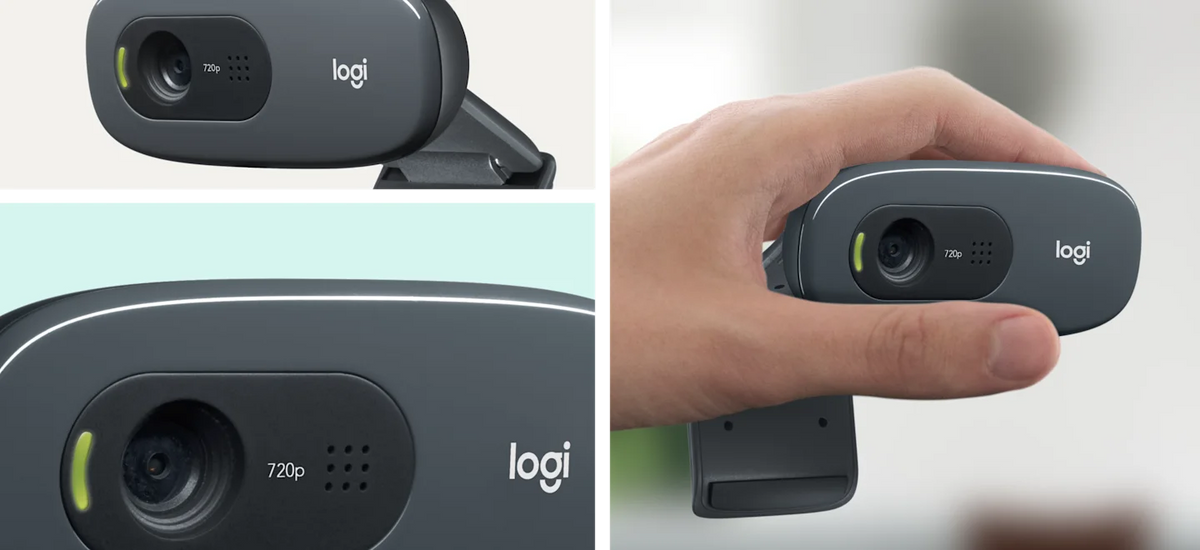 Logitech C270 HD Webcam 720p - Noise-Reducing Mic, Black