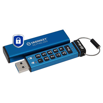Kingston IronKey Keypad 200 FIPS 140-3 Encrypted USB Drive