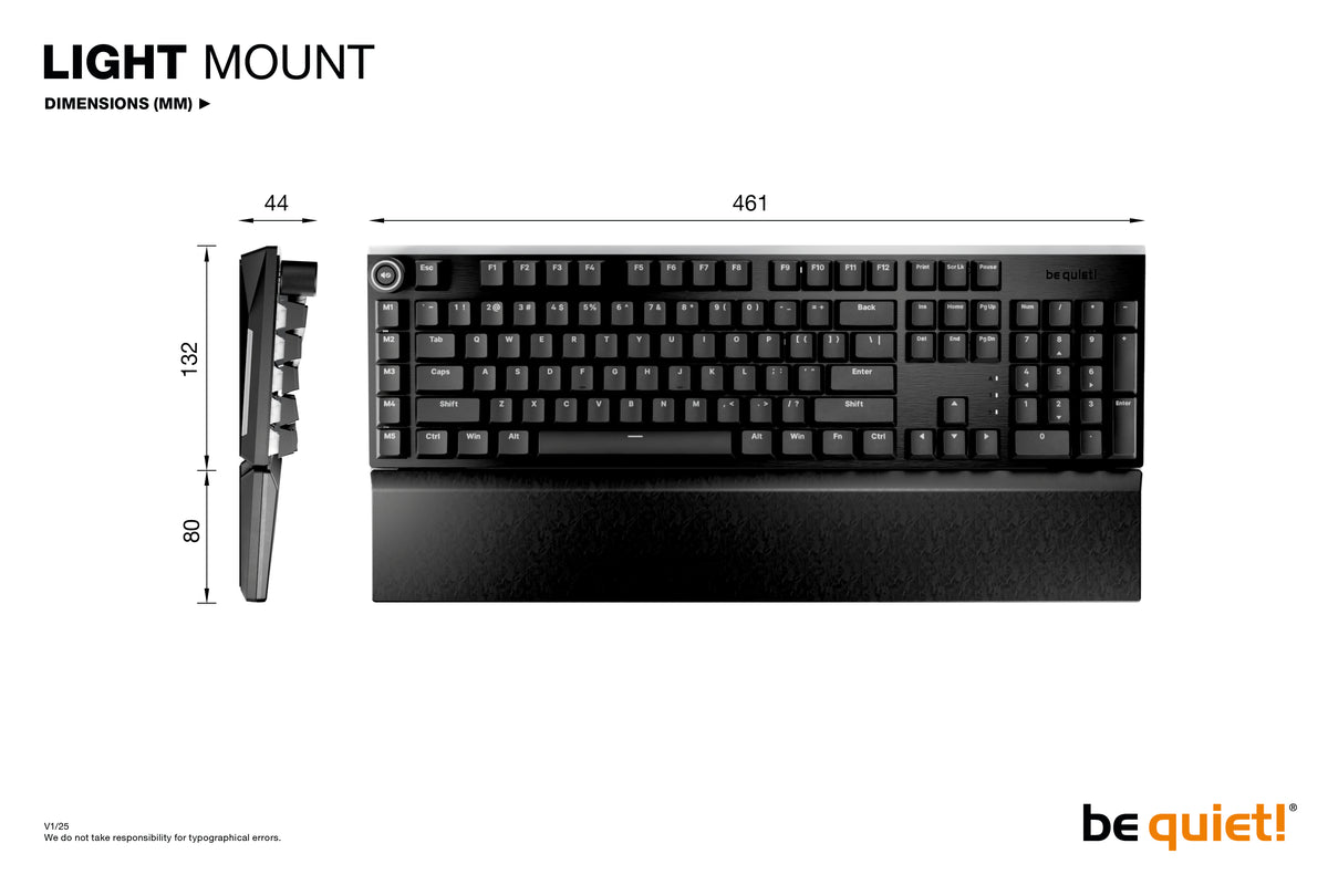 be quiet! Light Mount Silent Tactile Mechanical Keyboard BT004US