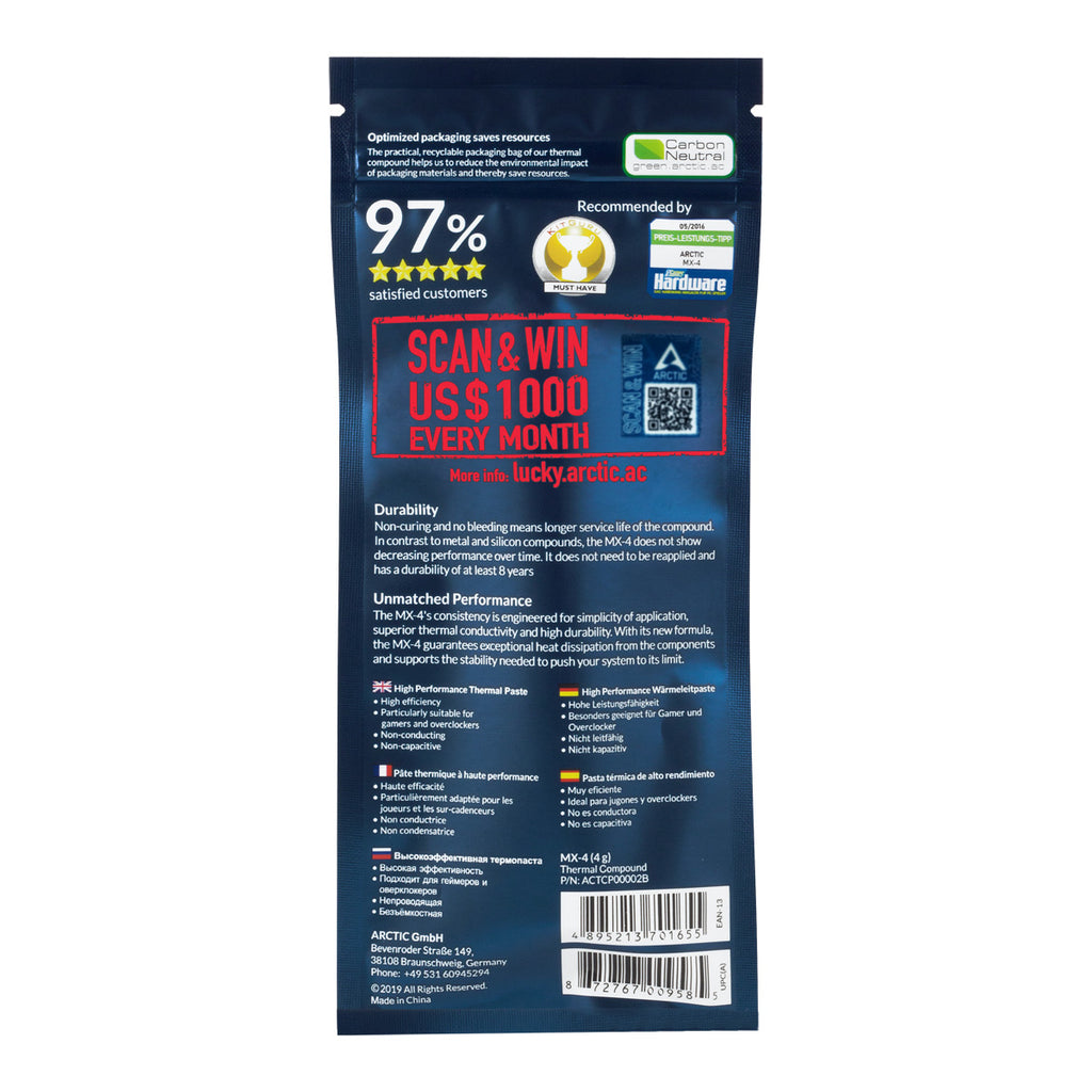 ARCTIC MX-4 Thermal Compound 4g Premium Thermal Paste