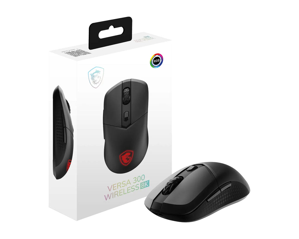 MSI VERSA 300 Wireless 8K Gaming Mouse - 26000 DPI, 66g