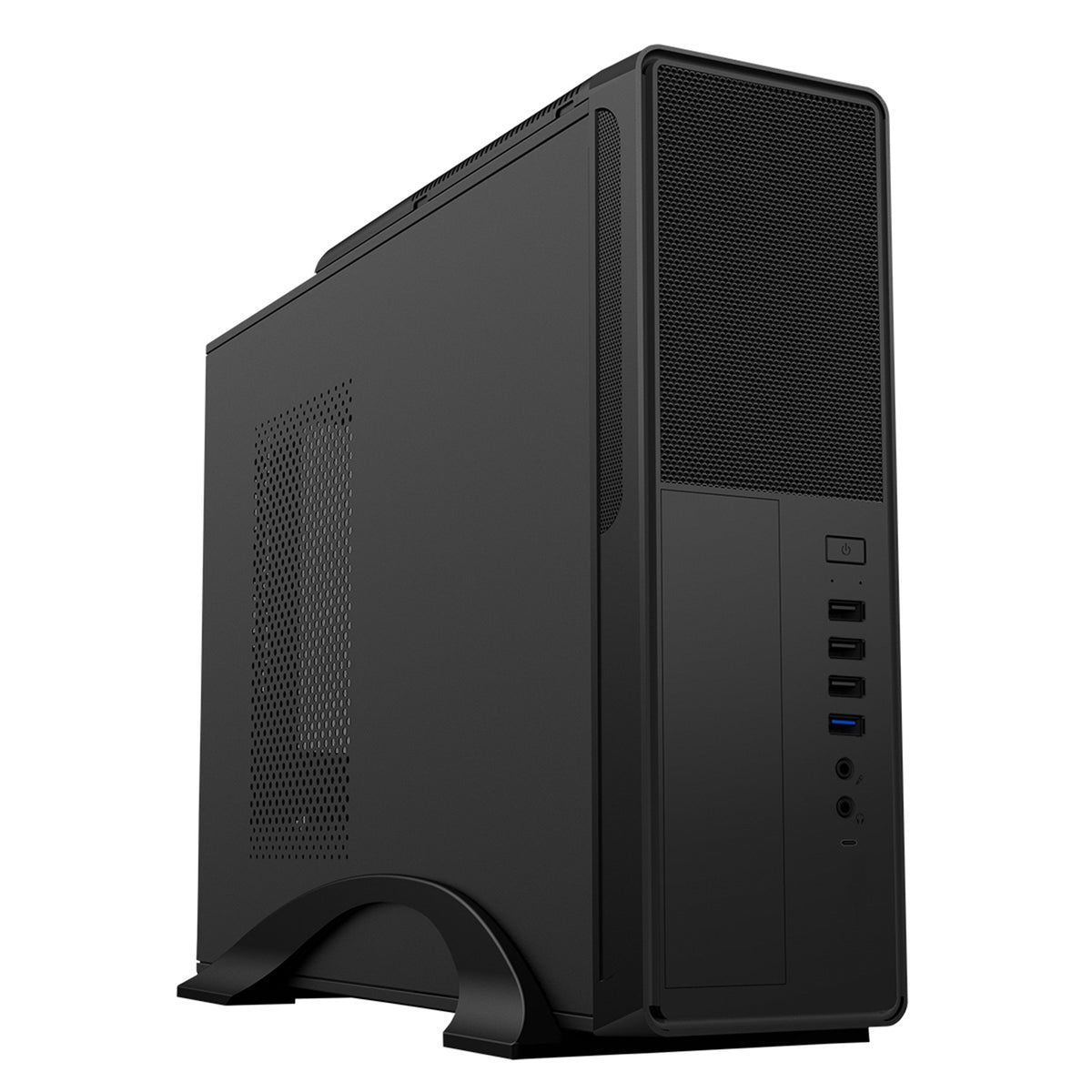 CiT S014C Black Slim Micro ATX/ITX Desktop Case with 300W Power Supply, USB 2.0, USB 3.0 Type-A &amp;amp; Type-C Ports