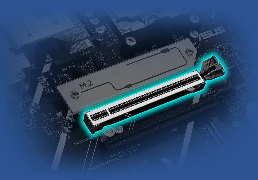 Graphic depicting the PRIME B850-PLUS WIFI SafeSlot feature.