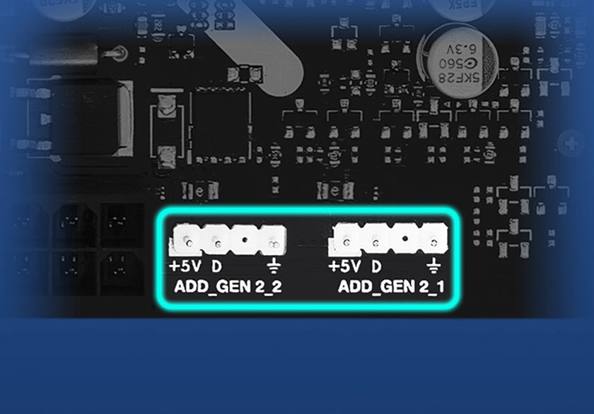 Image depicting PRIME H810M-K ARGB connectors.