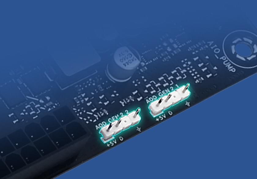 Image depicting PRIME B850-PLUS-CSM ARGB connectors.