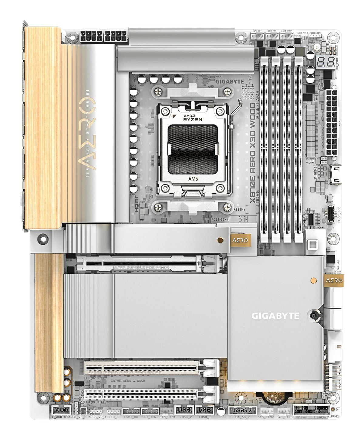Gigabyte X870E AERO X3D WOOD AM5 DDR5 Wi-Fi 7 ATX Motherboard