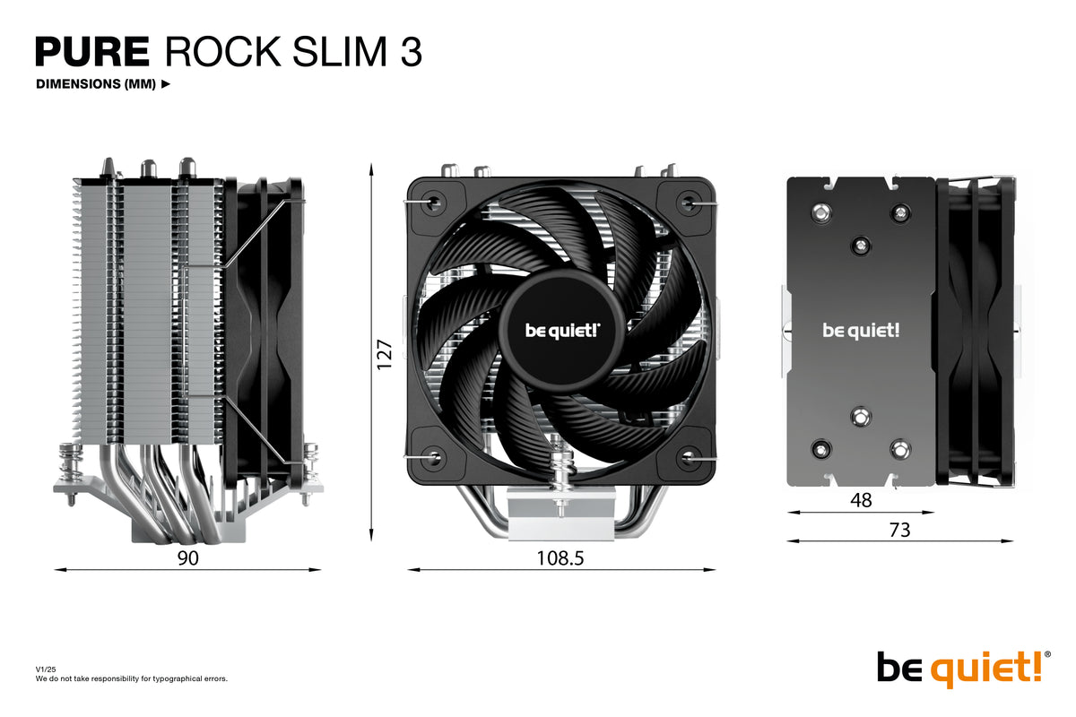 be quiet! Pure Rock Slim 3 CPU Cooler - dimensions