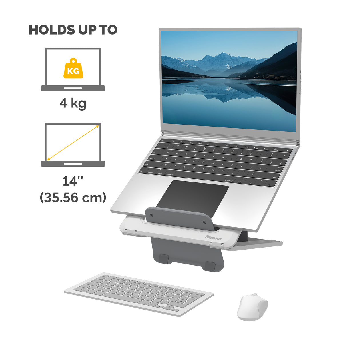 Fellowes Breyta Laptop Stand White - 12 Height Settings