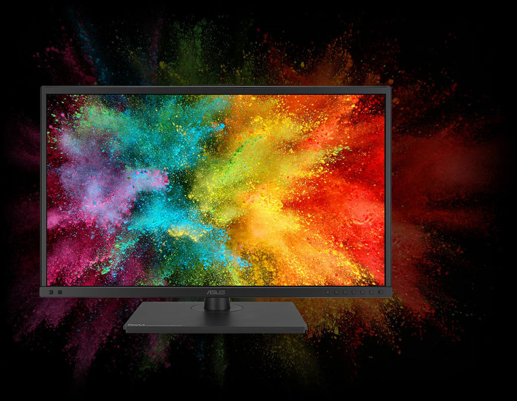 ProArt Display PA27DCE-K showing a colorful image.