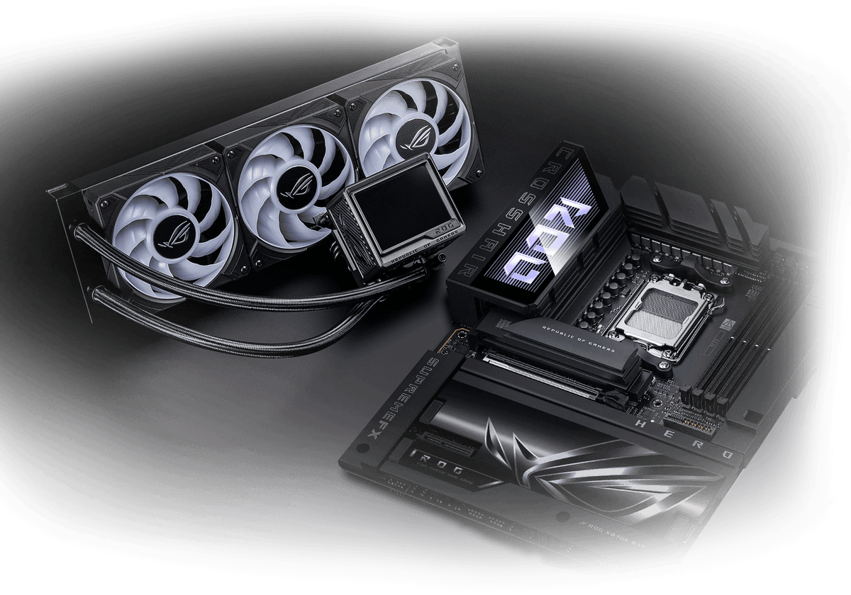 The ROG Crosshair X870E Hero BTF & ROG Ryujin III 360 ARGB Extreme