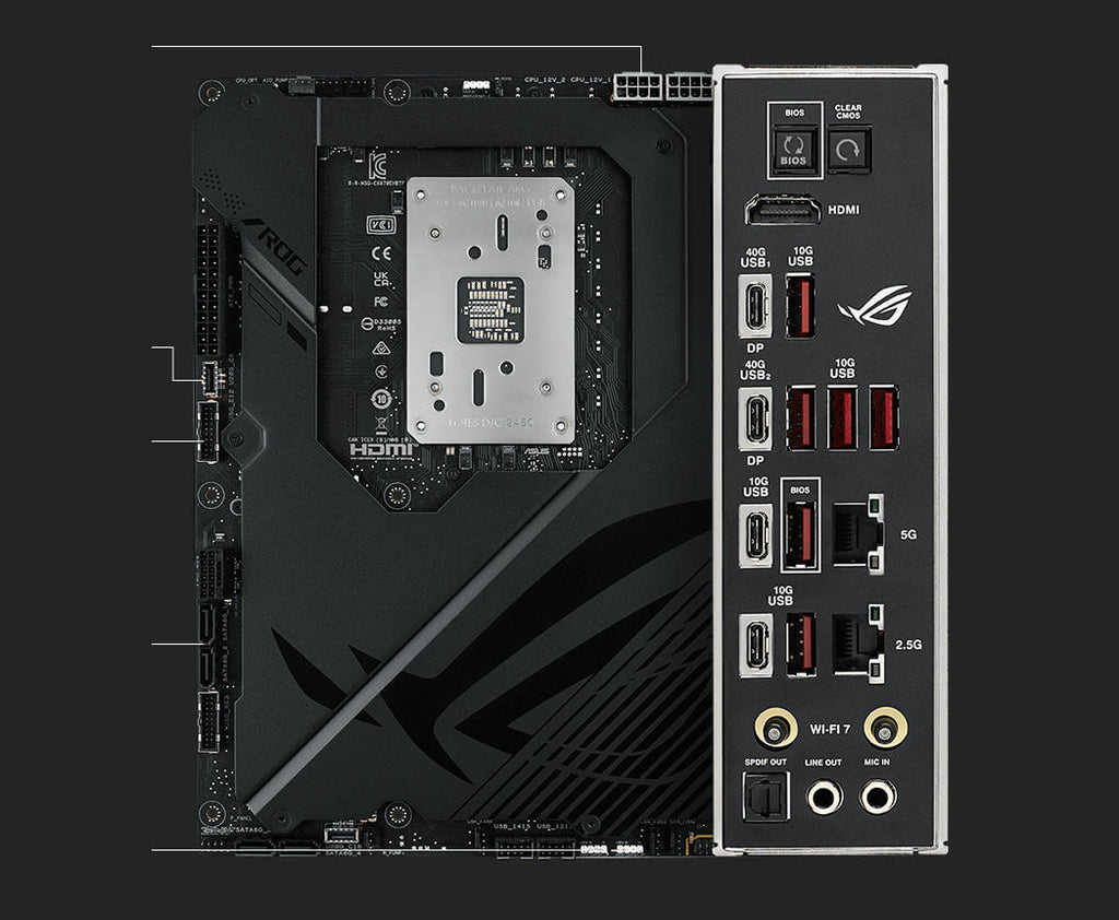 Connectivity specs of the ROG Crosshair X870E Hero BTF