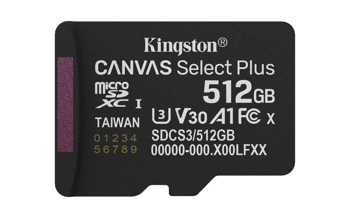 Kingston Canvas Select Plus 512GB microSD Gen3 V30 U3