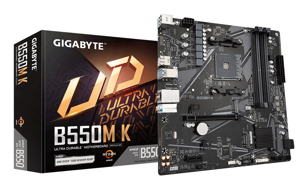 Gigabyte B550M K AMD AM4 Micro-ATX Motherboard - B550, DDR4