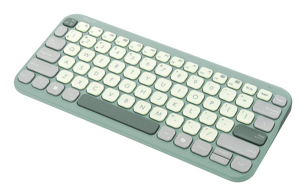 ASUS Marshmallow Keyboard KW100 Green Tea Latte, angled