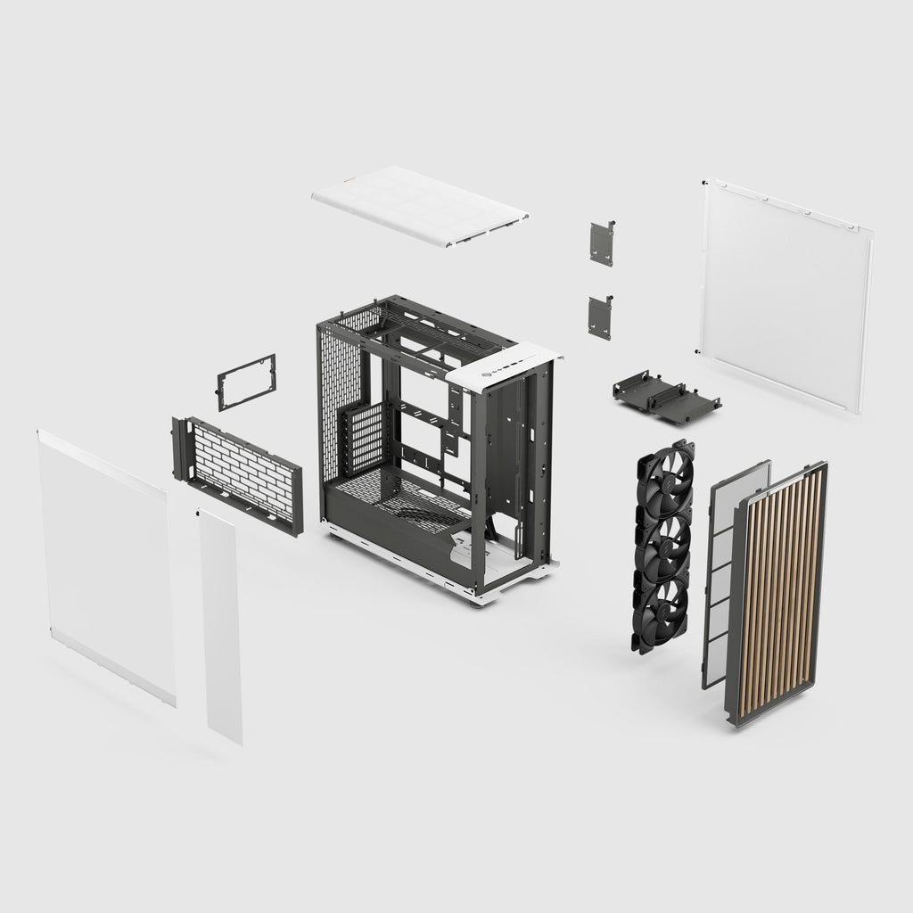Fractal Design North XL Chalk White TG Clear E-ATX PC Case