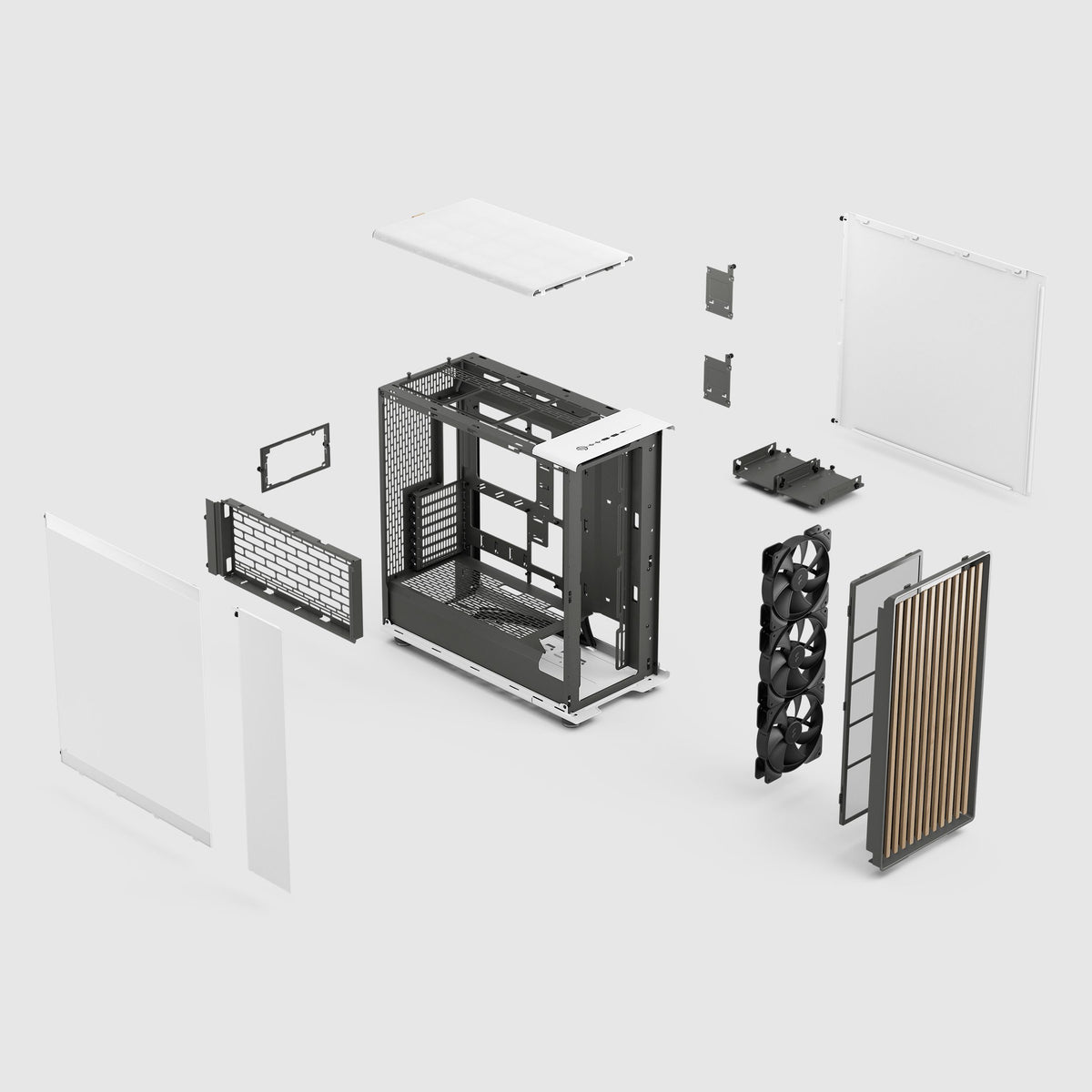 Fractal Design North XL Chalk White TG Clear E-ATX PC Case