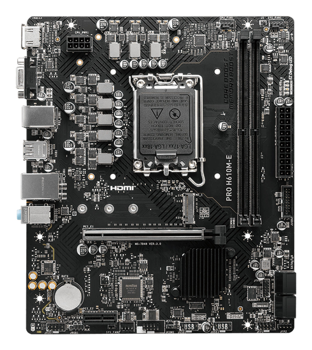 MSI PRO H610M-E DDR4 Micro-ATX LGA1700 Motherboard