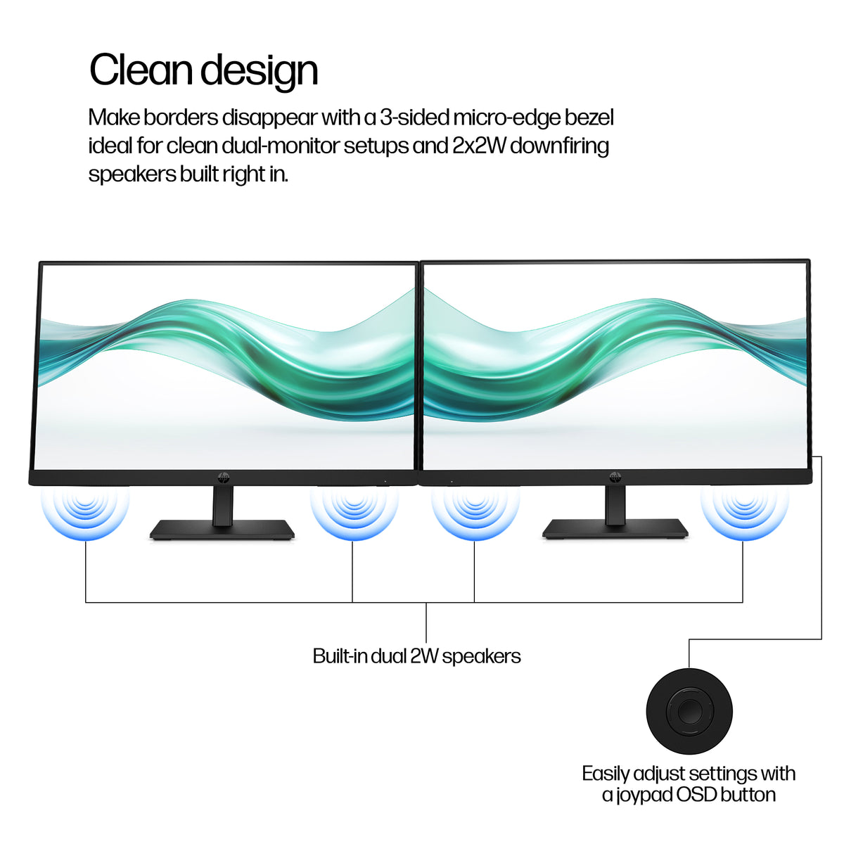 HP 322ph Series 3 Pro 21.5" FHD 100Hz IPS Monitor - Black