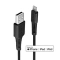 Lindy 31319 0.5m USB-A to Lightning MFi Cable - Black