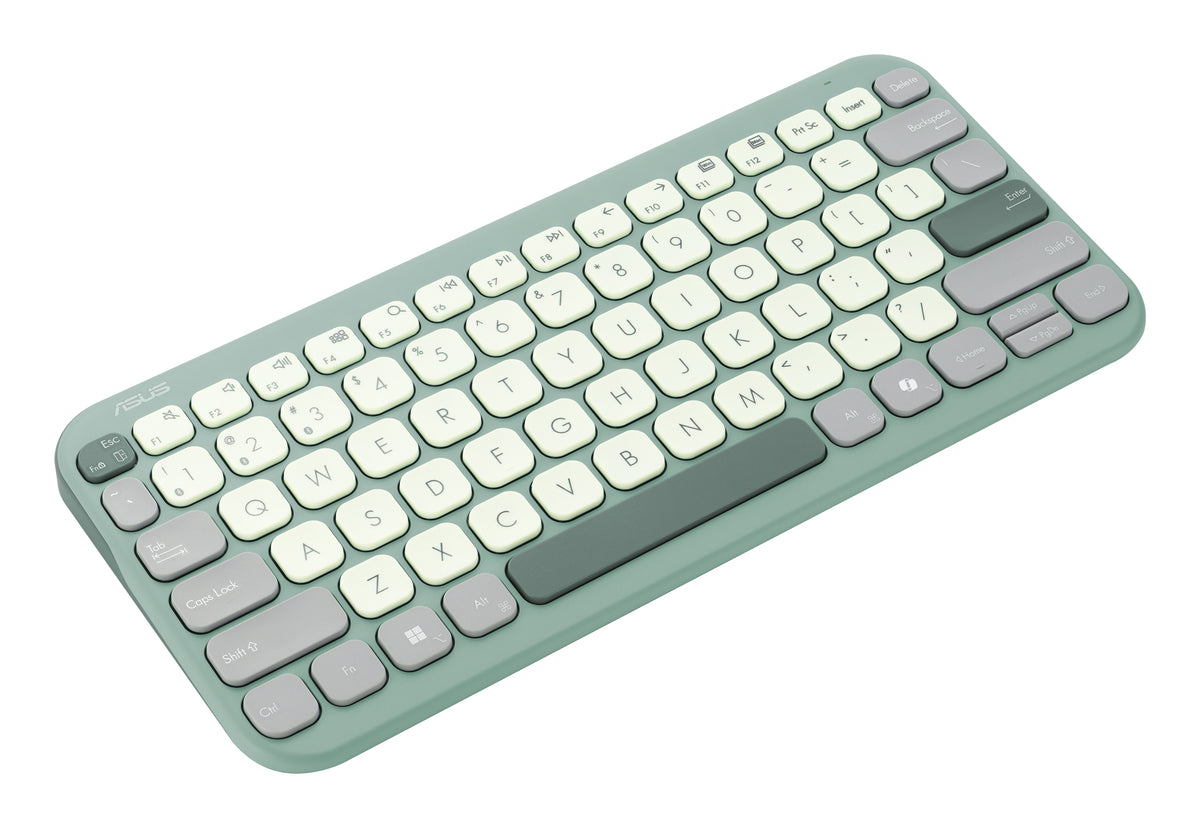 ASUS Marshmallow Keyboard KW100 Green Tea Latte, angled