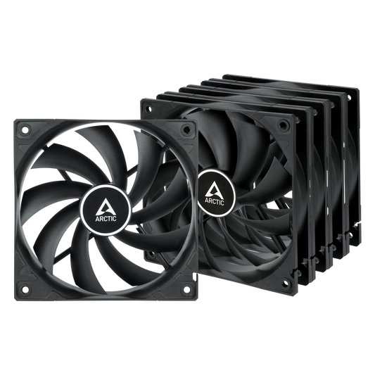 Arctic F12 Low Noise 12cm Case Fan with 9 Blades & Fluid Dynamic 1350 RPM Value Pack