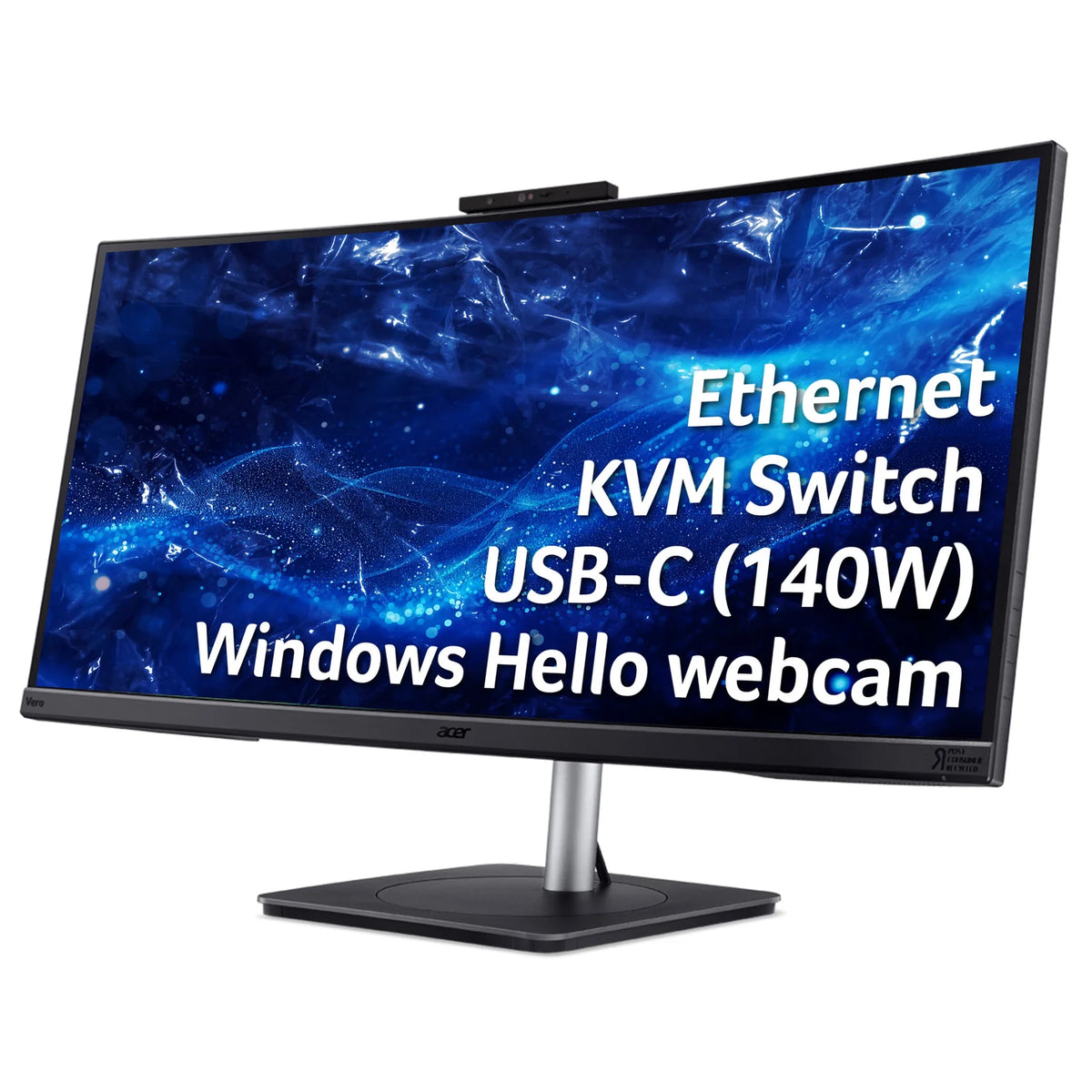 Acer CB3 Vero CB343CURD docking monitor - 34", UWQHD, 21:9 ultrawide, 3800R curve, 60Hz, AdaptiveSync, webcam, height adjustable