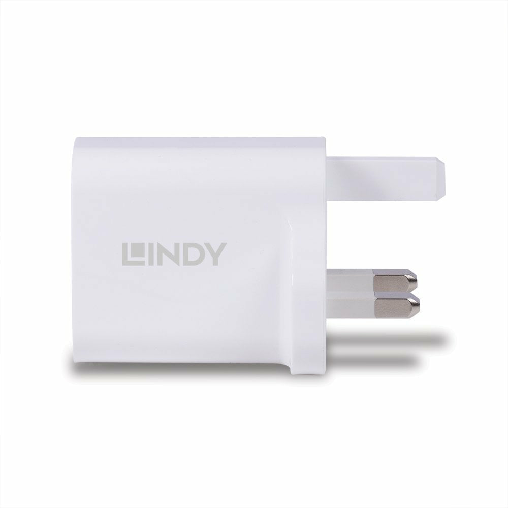 LINDY 73425 30W USB-A & USB-C Charger UK Plug PD 3.0
