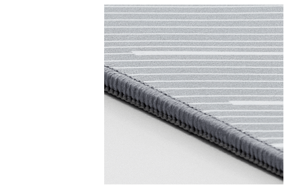 A closeup shot of the edges of the Scabbard II Arctic Gray showcasing its stitching