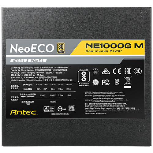 Antec NE1000G M ATX3.0 1000W Fully Modular Gold PSU