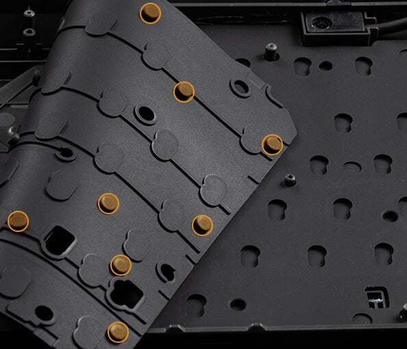 Interior of TUF Gaming K3 Gen II Keyboard – silicone gasket mount.