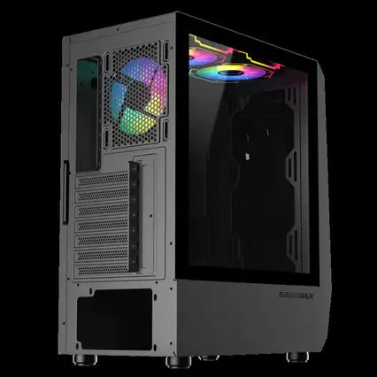 GameMax Time Bandit Infinity Mirror ARGB ATX Mid Tower PC Gaming Case - 3 x 120mm ARGB Fans - Black - GMX-TIMEBANDIT