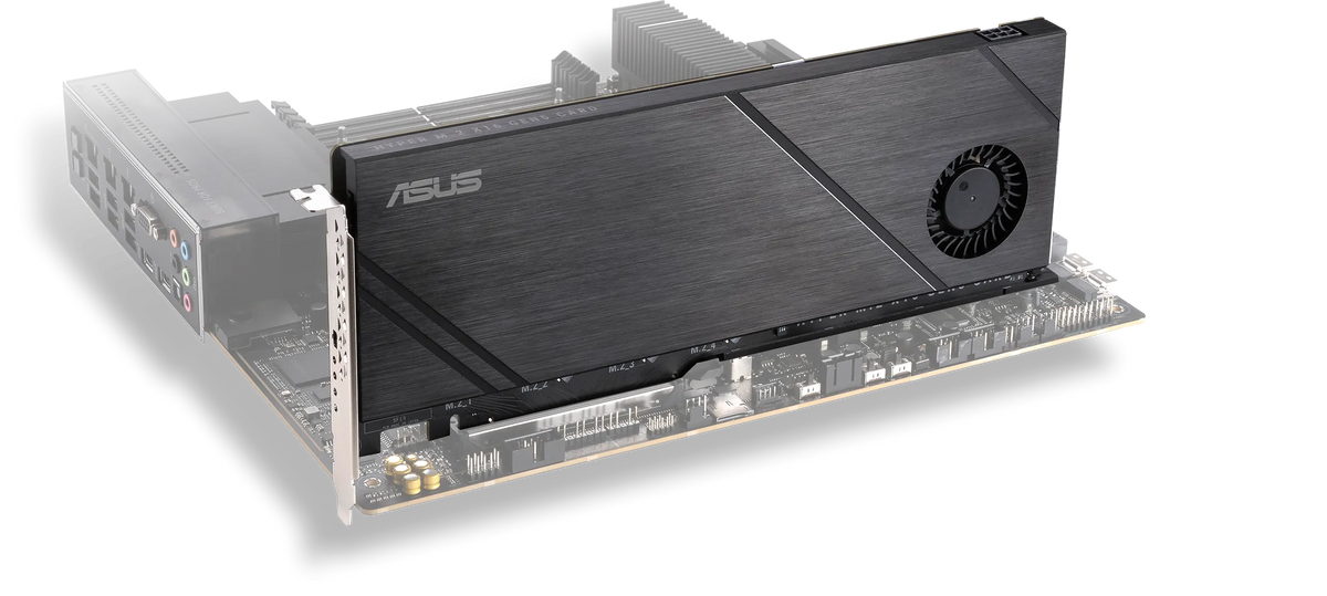 Image showing Hyper M.2 X16 Gen5 Card installed on a motherboard