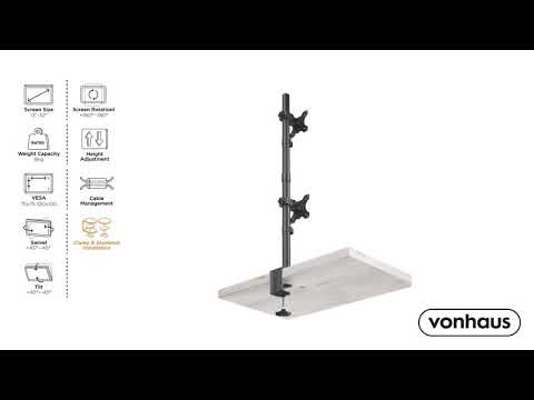 VonHaus Vertical Double Monitor Mount 
