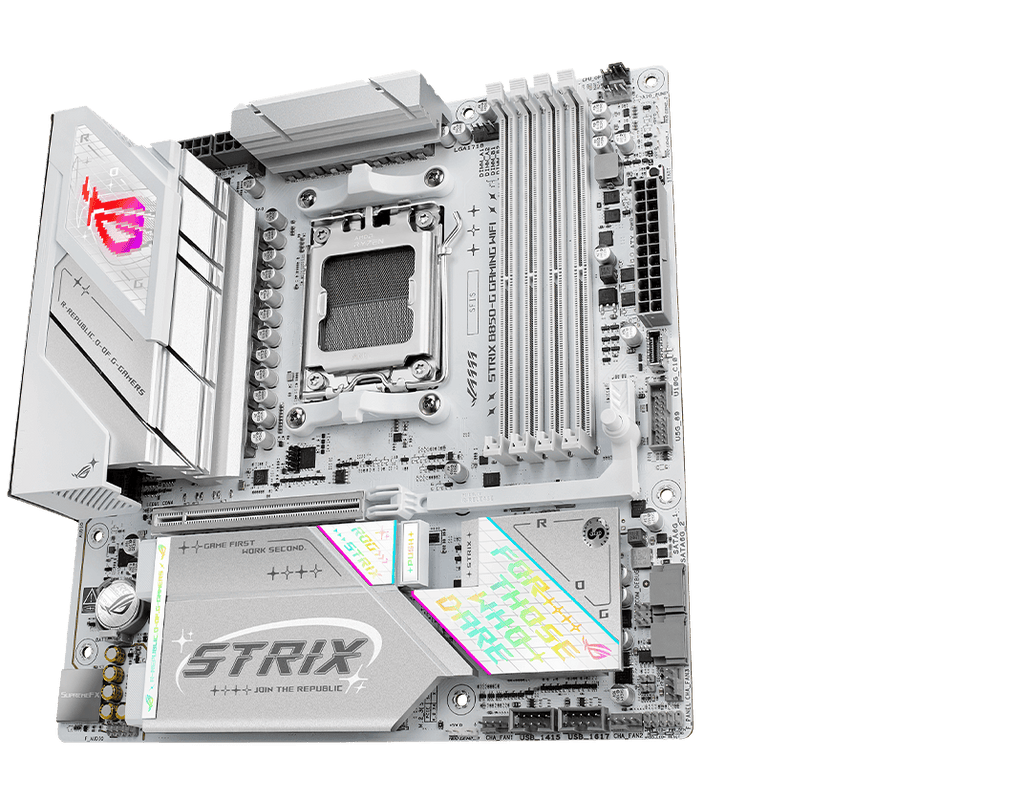 The Strix B850-G front and back