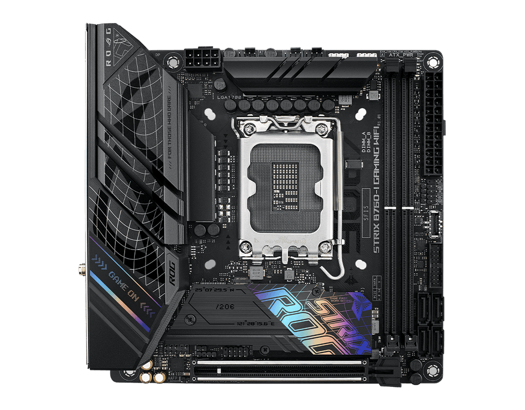 The Strix B760-I front and back designs offer a clean, modern aesthetic