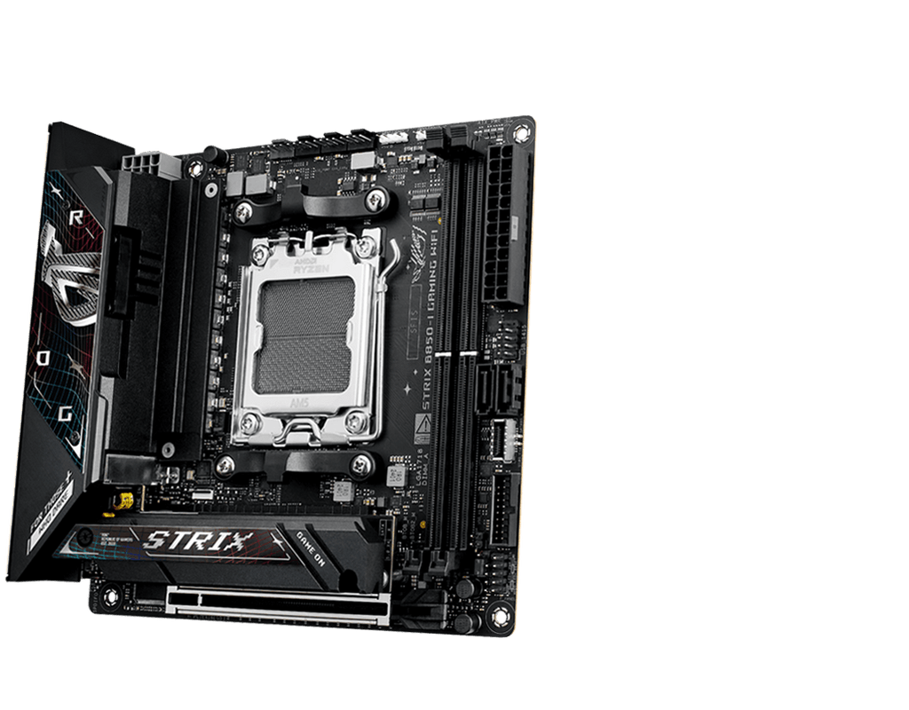 The Strix B850-I front and back
