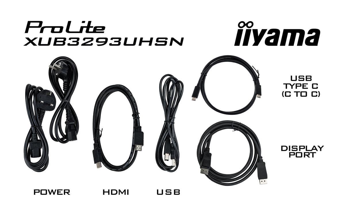 iiyama ProLite XUB3293UHSN-B5 32" 4K IPS Monitor - KVM, USB-C