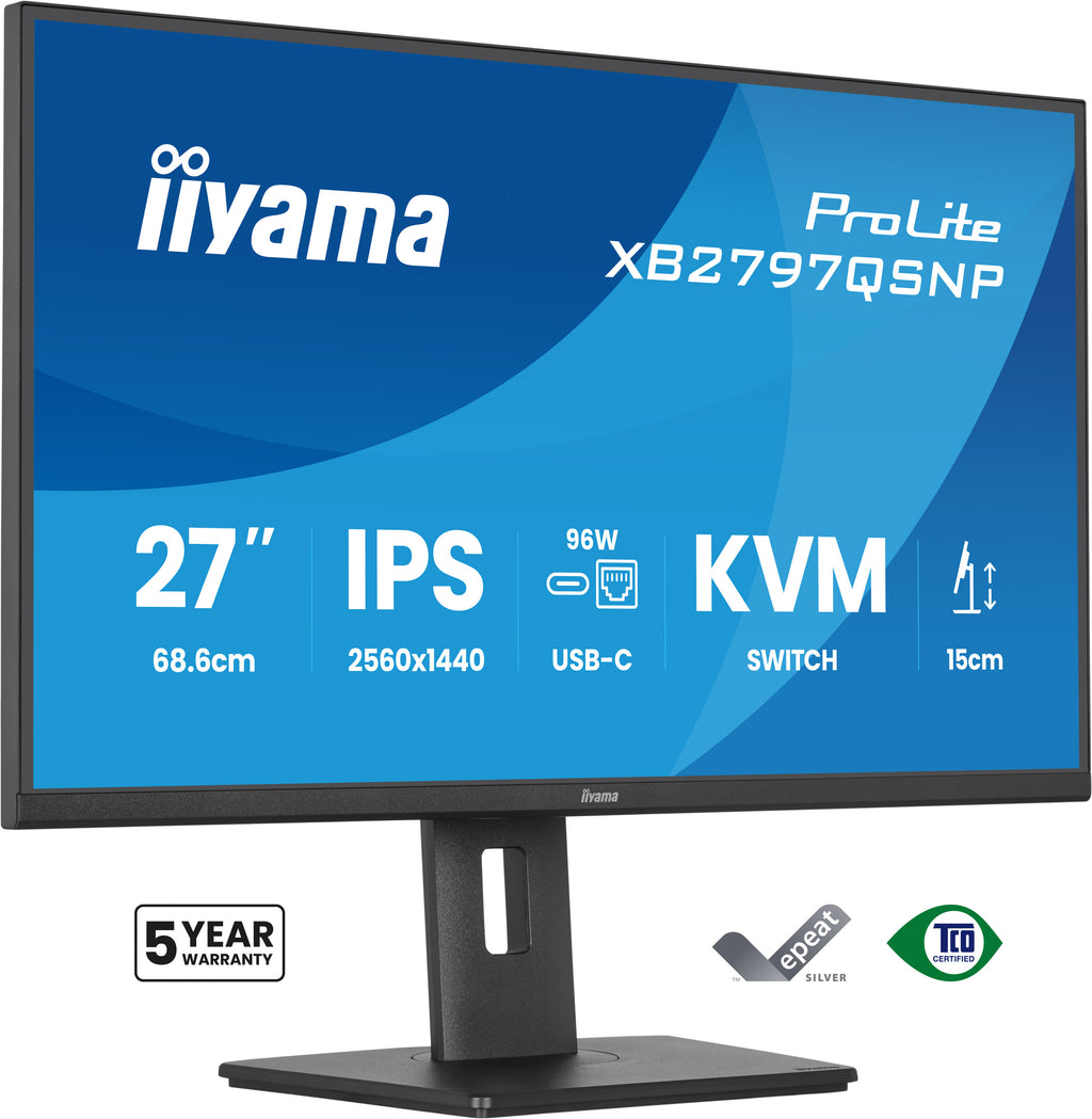 iiyama ProLite XB2797QSNP-B1 27" QHD IPS USB-C KVM Monitor
