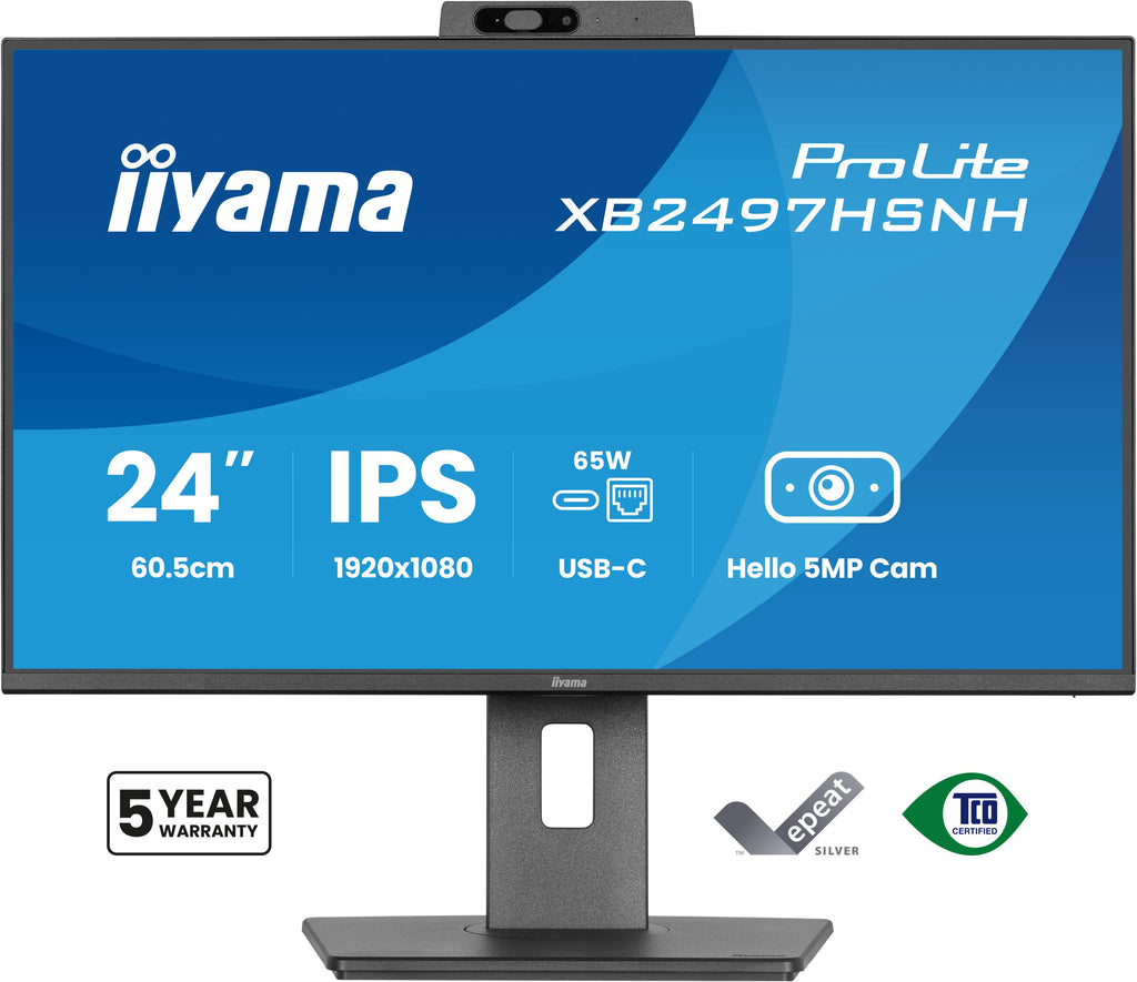 iiyama ProLite XB2497HSNH-B1 24" IPS Monitor USB-C Dock