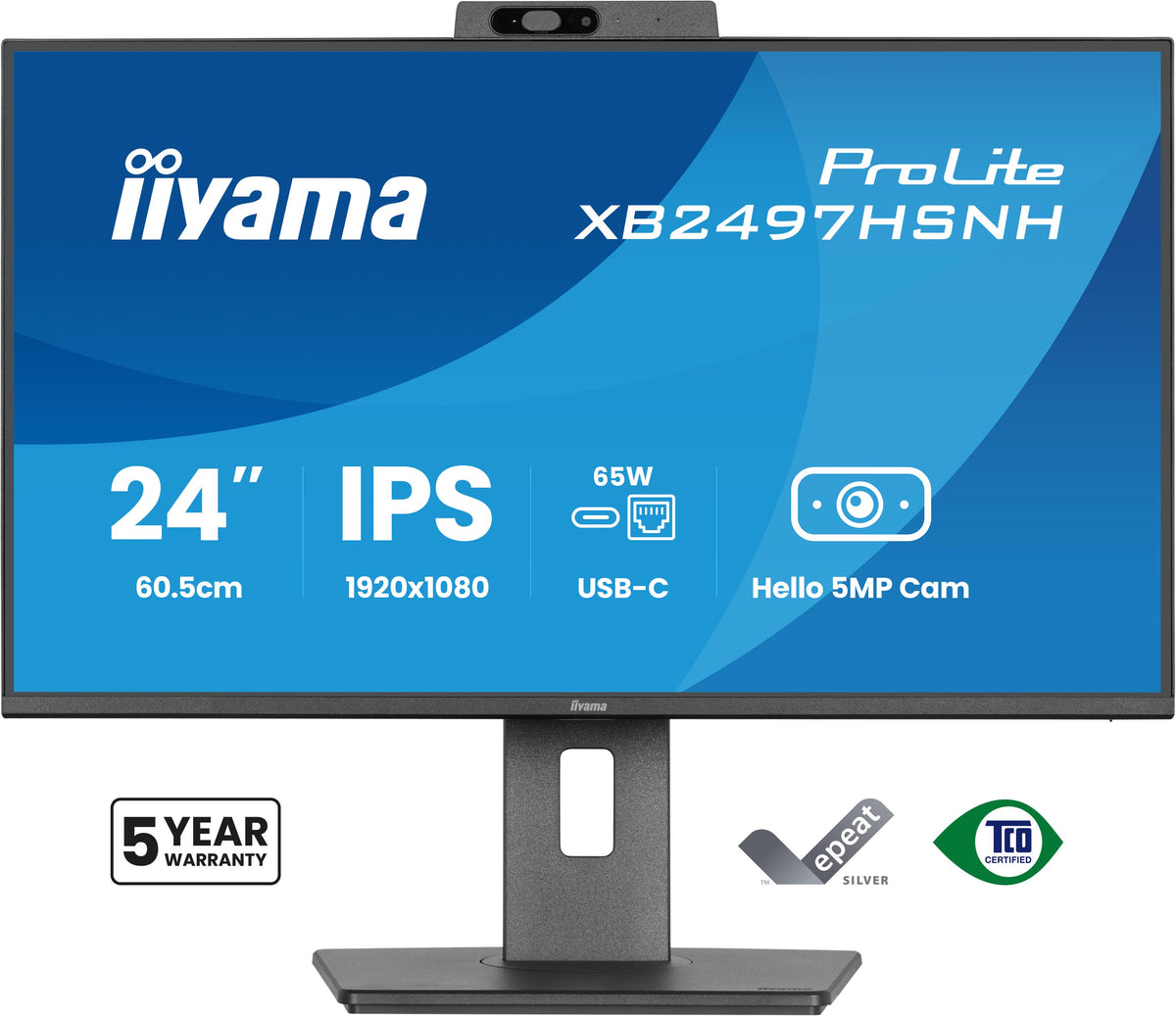 iiyama ProLite XB2497HSNH-B1 24" IPS Monitor USB-C Dock