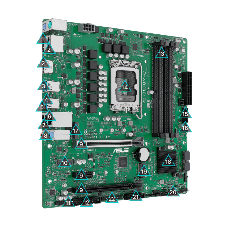 All specs of the Pro Q870M-C-CSM motherboard