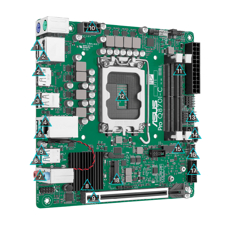 All specs of the Pro Q870I-C-CSM motherboard
