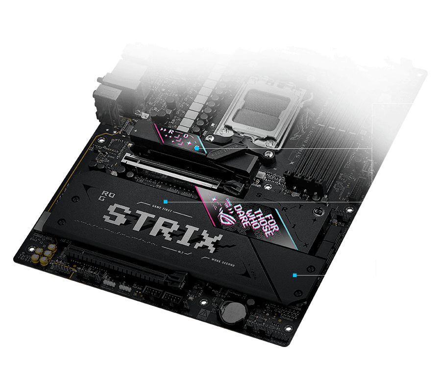 Strix B850-E M.2 heatsinks and backplate layout