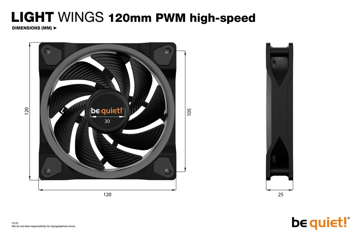be quiet! Light Wings 120mm PWM High Speed ARGB Fan BL073
