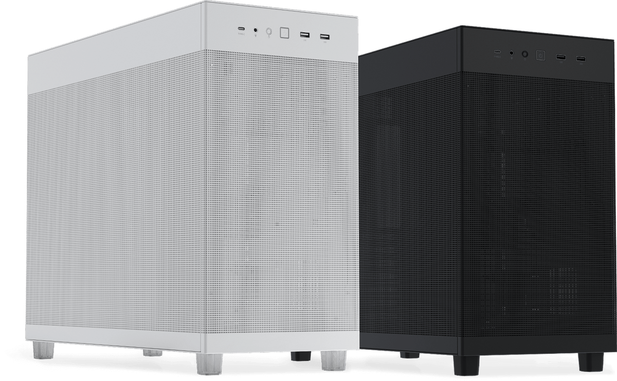 ASUS Prime AP303 black and white versions, showing mesh panel models side by side