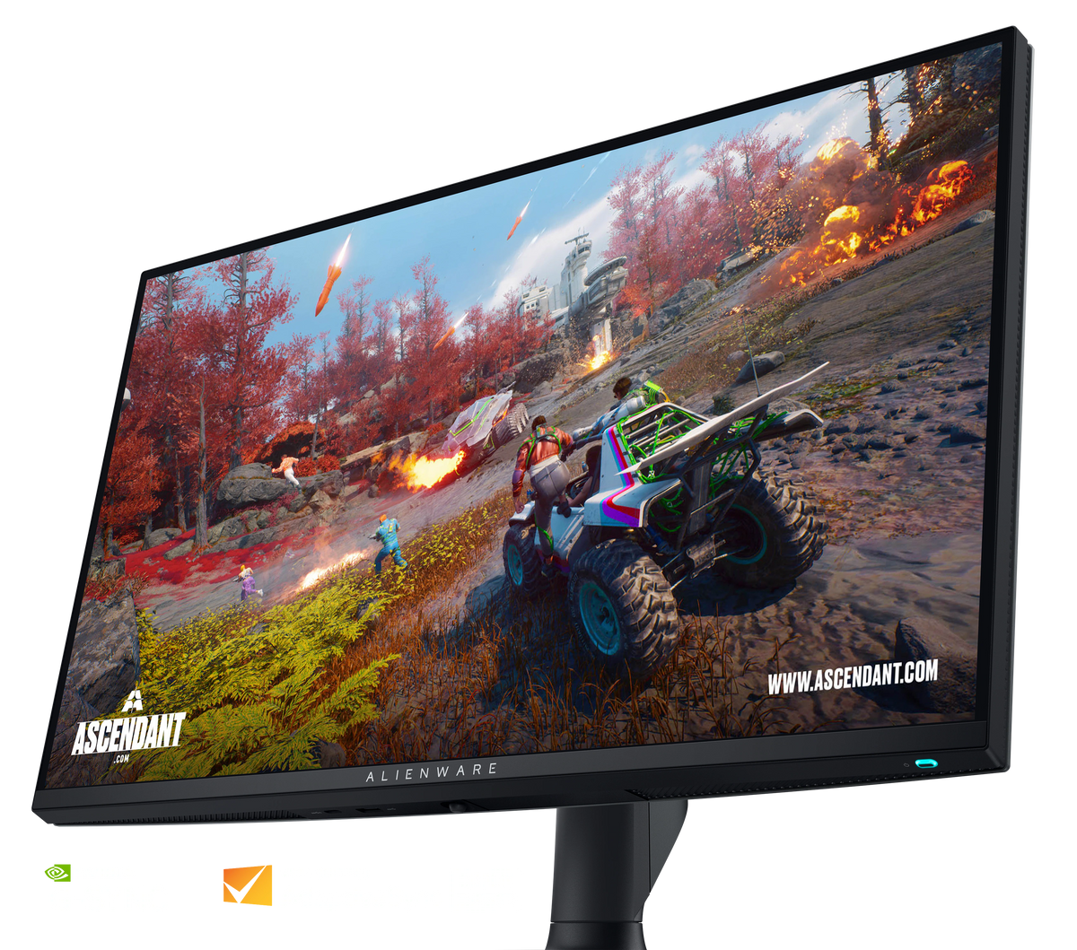 Alienware AW2725QF monitor with NVIDIA® G-SYNC® and VESA AdaptiveSync Display 360 certification.