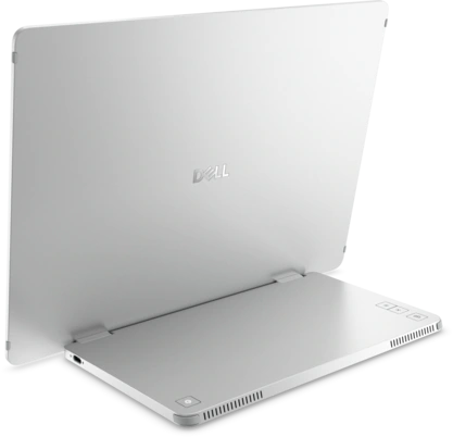 View rear-facing A Dell Pro 14 Plus portable monitor.