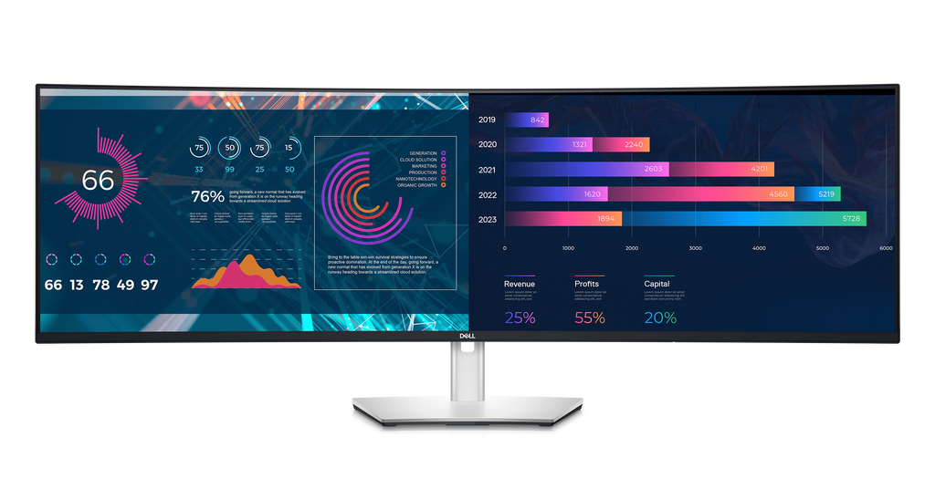  Dell UltraSharp 49 Curved USB-C Hub Monitor - U4924DW 