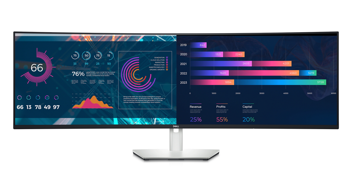  Dell UltraSharp 49 Curved USB-C Hub Monitor - U4924DW 